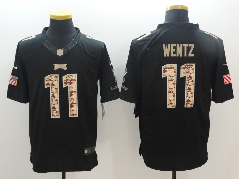 Men's Philadelphia Eagles Carson Wentz #11 Black Jersey